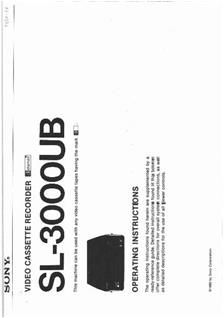 Sony SL 3000 UB Betamax manual. Camera Instructions.